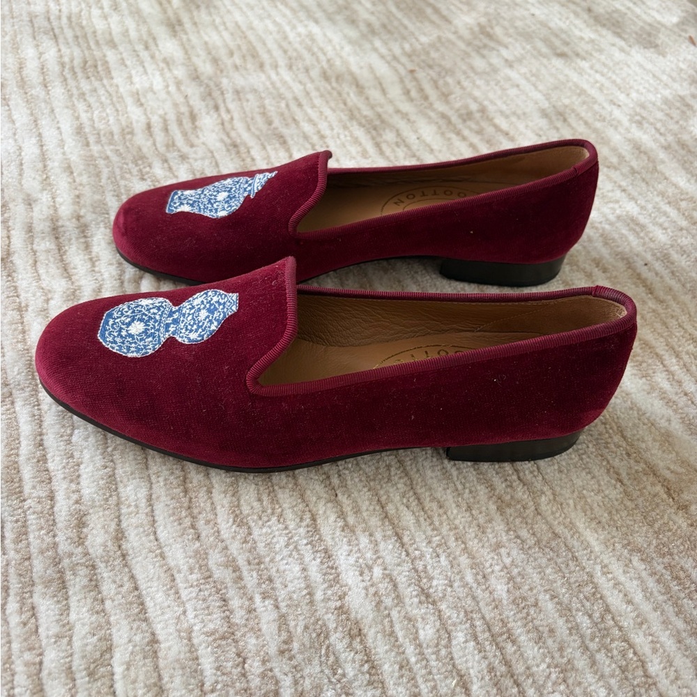 Stubbs and Wootton Maroon suede loafers in size 7.5 Women’s